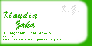 klaudia zaka business card